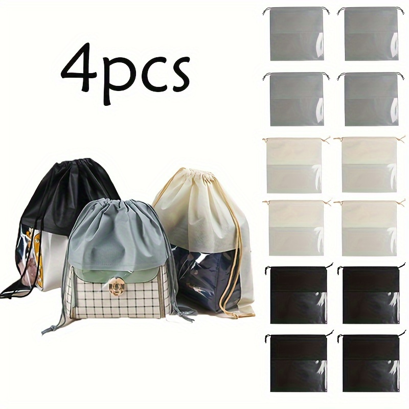 8 Pack Multi Functional Dust Cover Storage Bags Drawstring Pouch Silk Cloth  Dust Bags for Handbags Purse Dust Bag Cover Travel Packing Organizers for