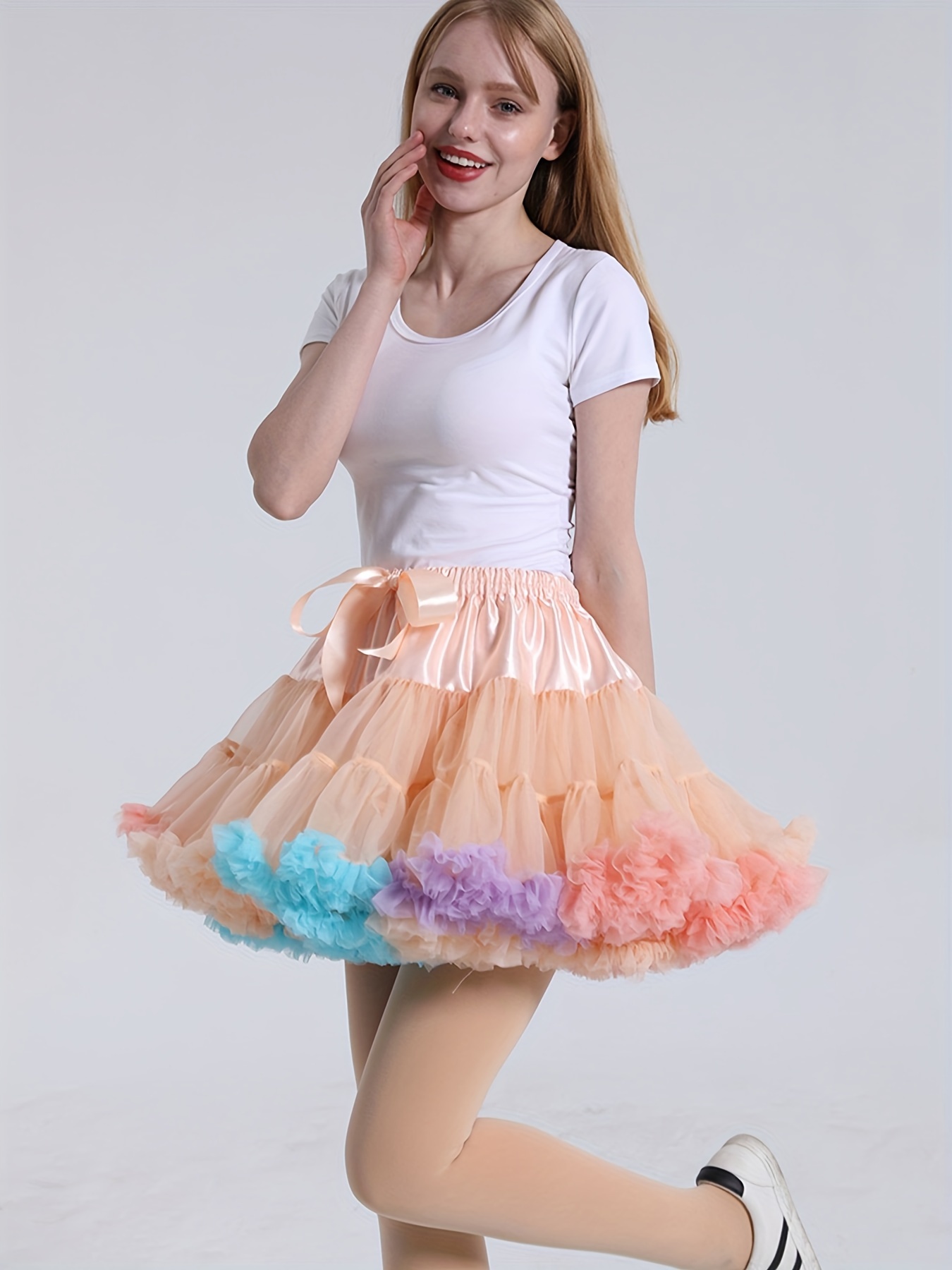 1pc 8 Strato Arcobaleno Tutu Donne Organza Tutu Halloween - Temu Switzerland