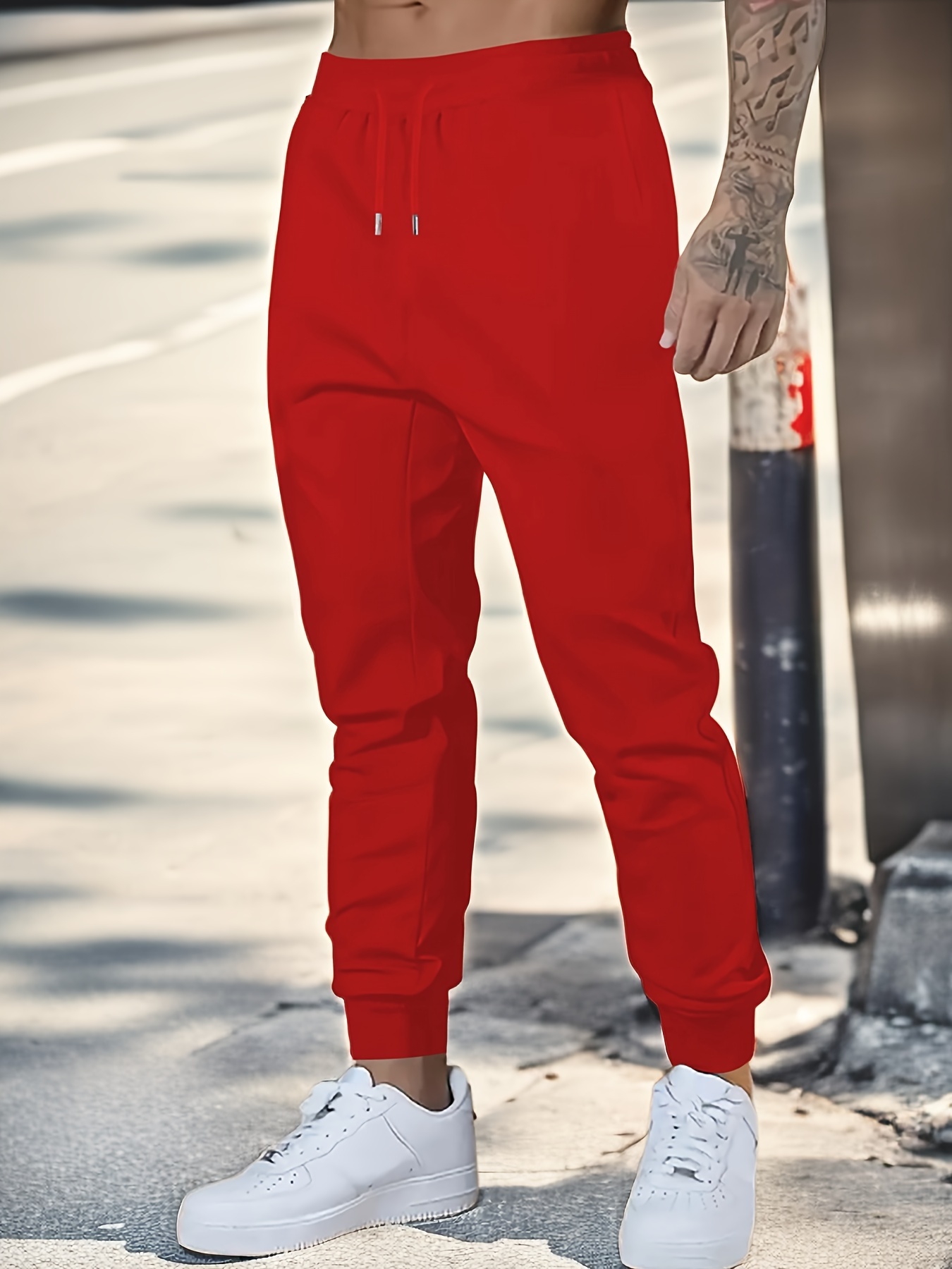 Buy Men Blue Solid Casual Jogger Pants Online - 756388