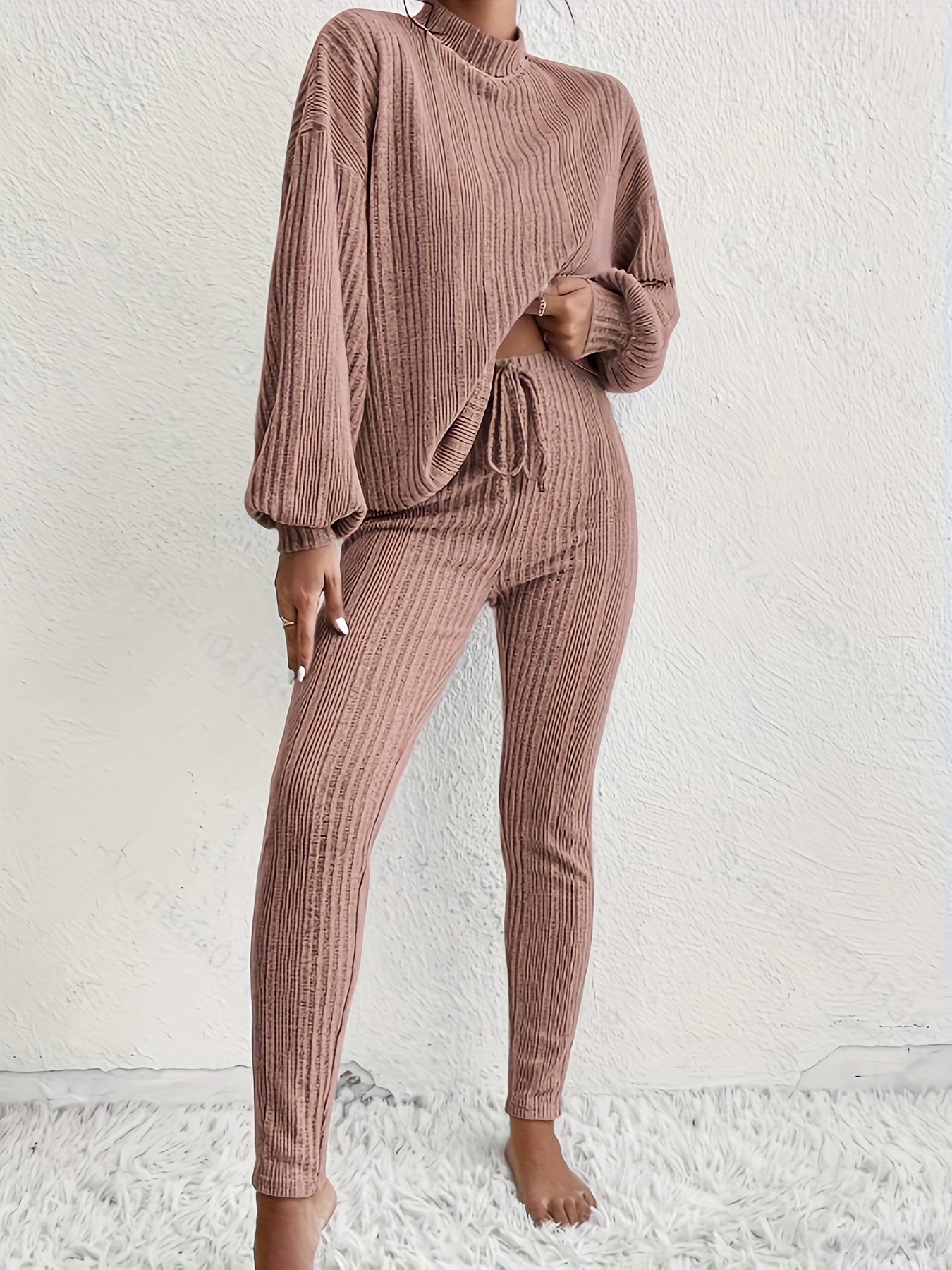 Rib Knit Set Women - Temu