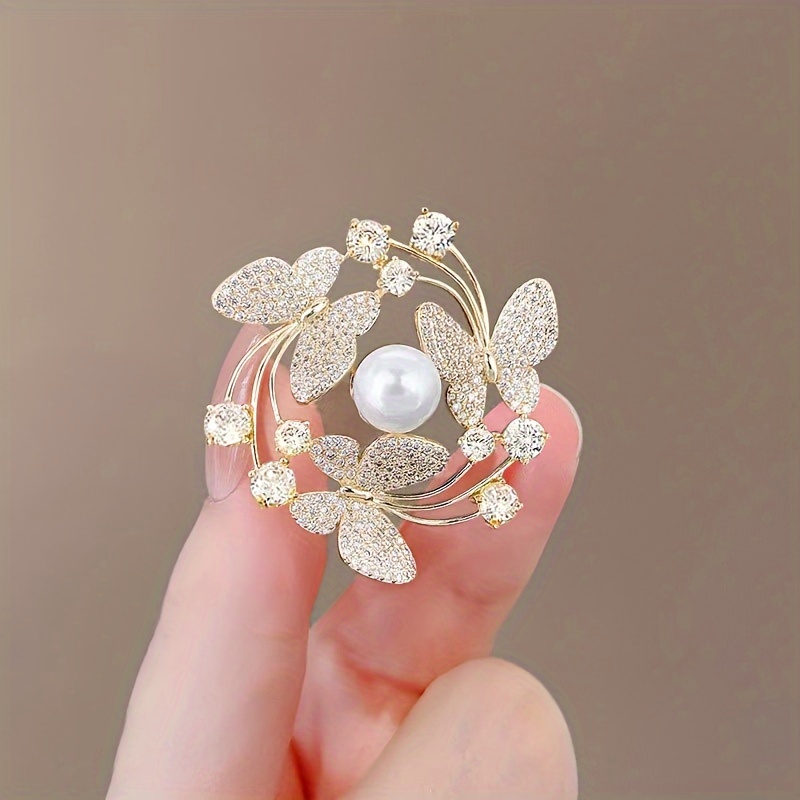 Crystal Bead Brooch Decorative Safety Pin For Clothes - Temu United Arab  Emirates