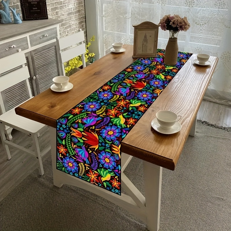 Camino de mesa moderno, cubierta de mesa de planta de hoja de tinta de  estilo chino