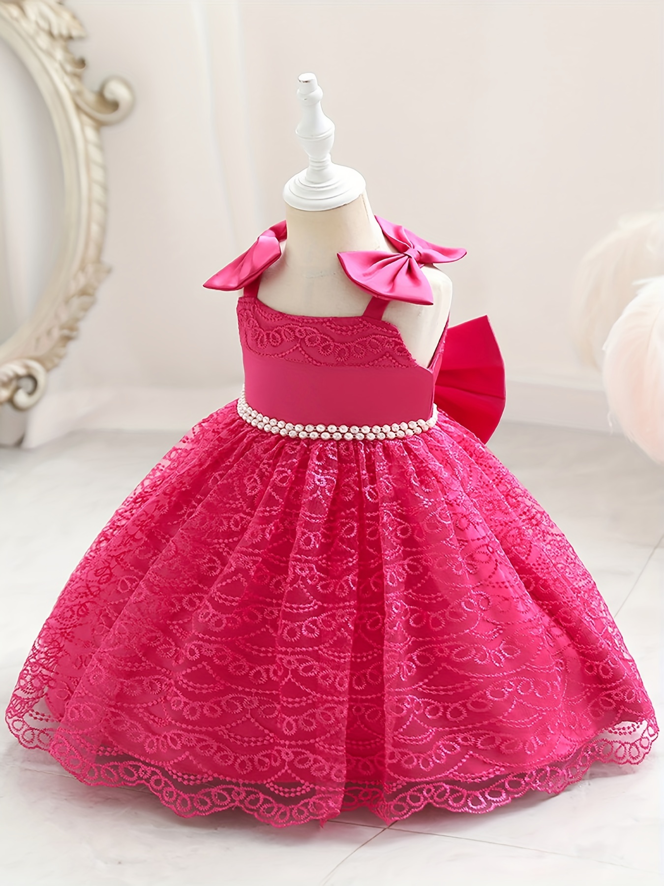 Robe de princesse avec nœud mignon pour bébé fille, robe d'anniversaire  pour bébé de 1 an, robe de fête pour enfant en bas âge, robe de baptême -  AliExpress