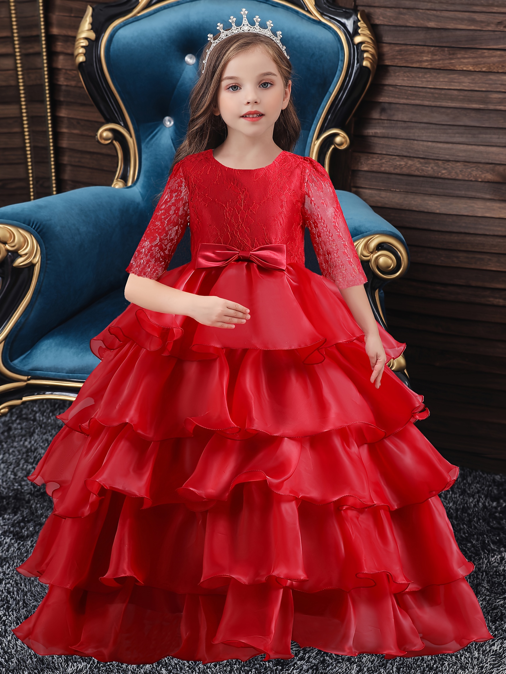 Vestido rojo de 2025 niña para fiesta