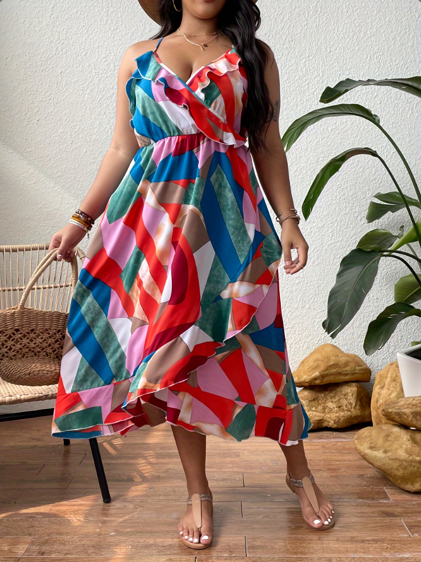 Plus size summer wrap hot sale dress