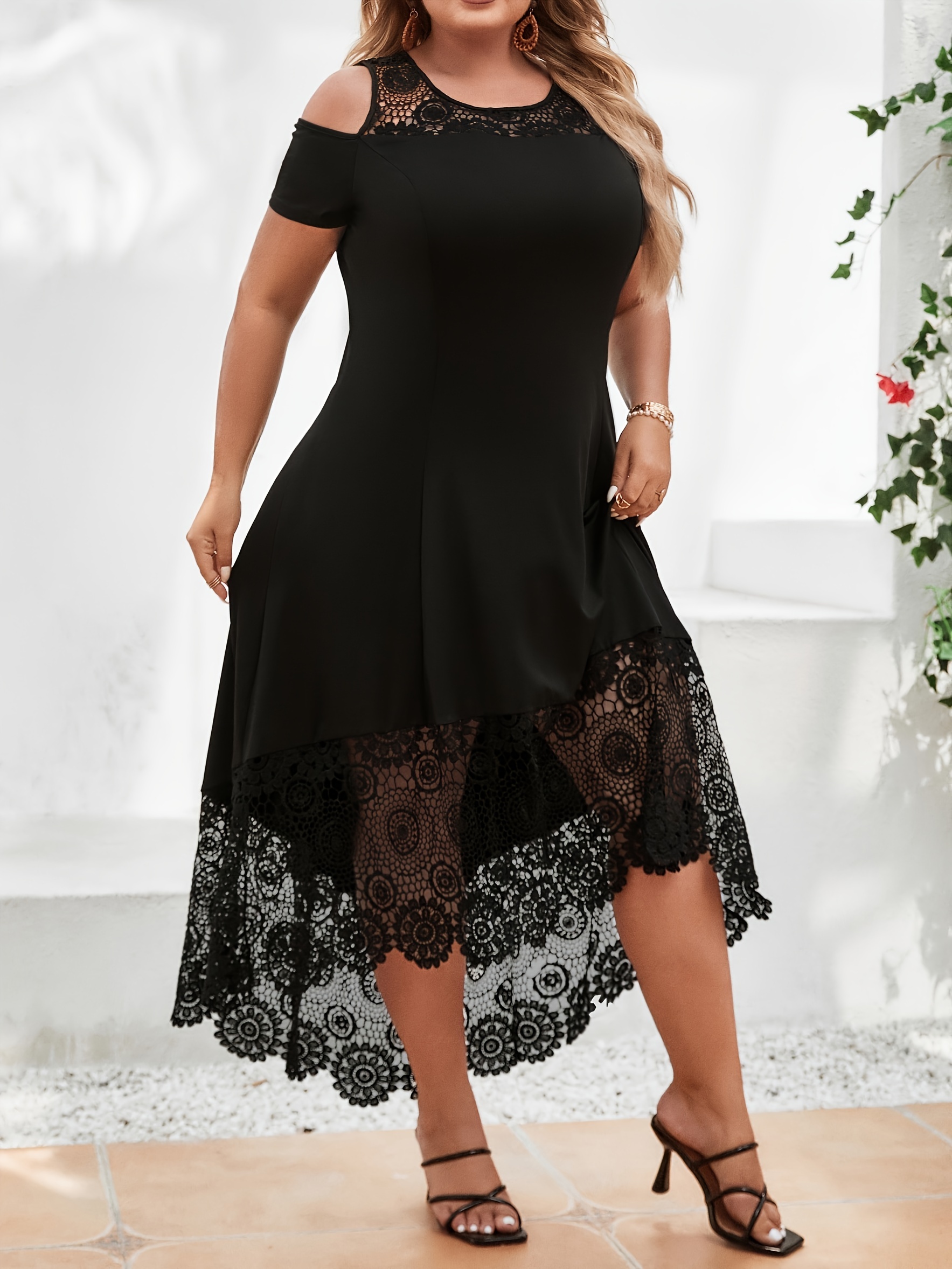 Plus Size Black Dress - Temu