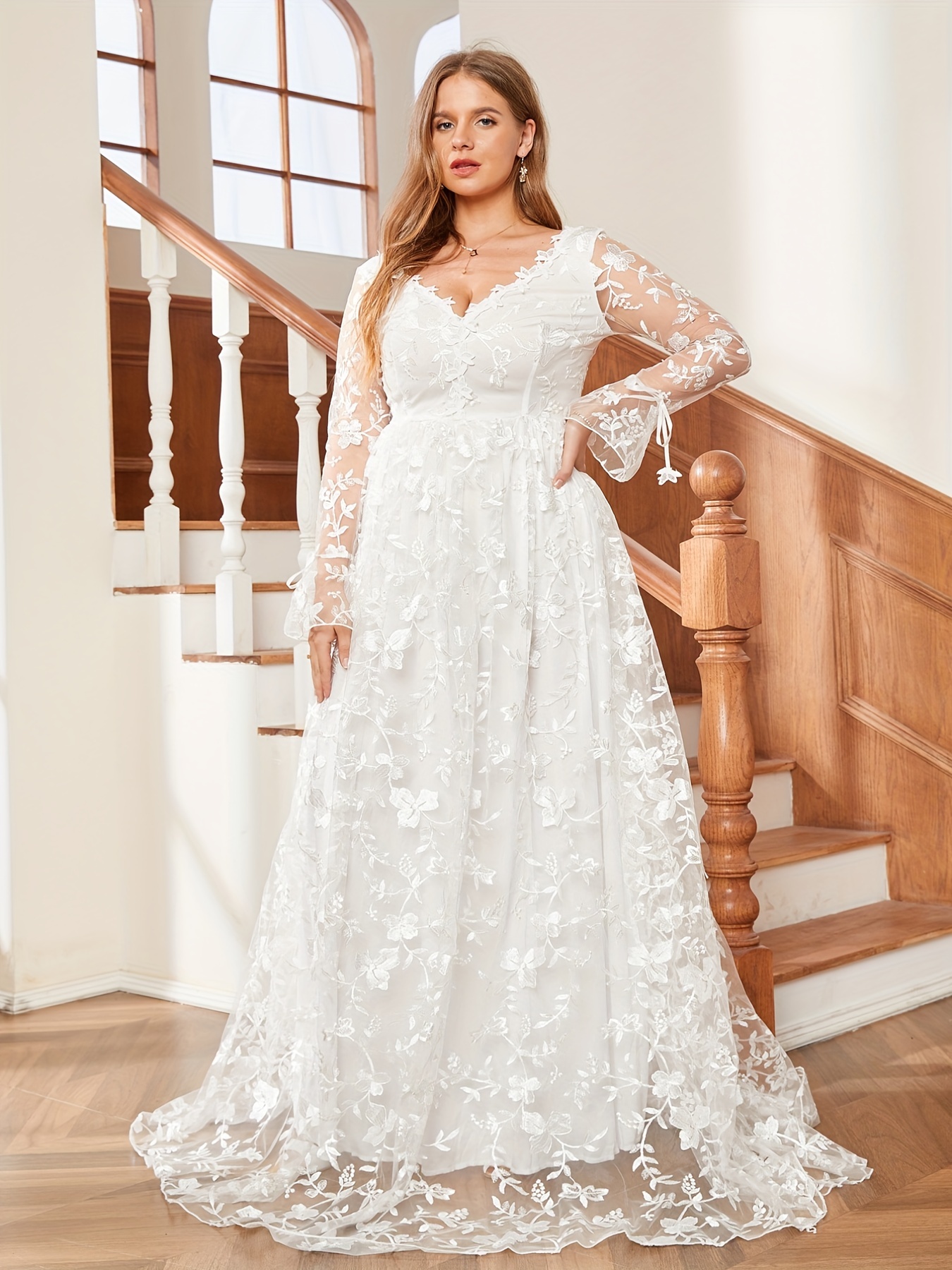 Elegant Mesh Ruffle Sleeve Maxi Dress Doble Layer Wedding - Temu