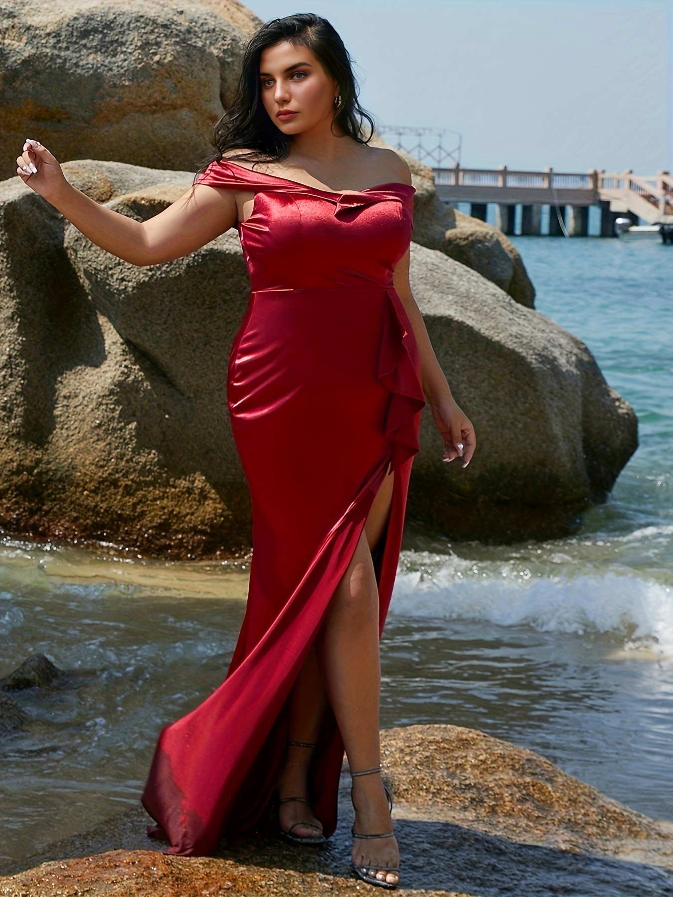 Plus size red dress on sale australia