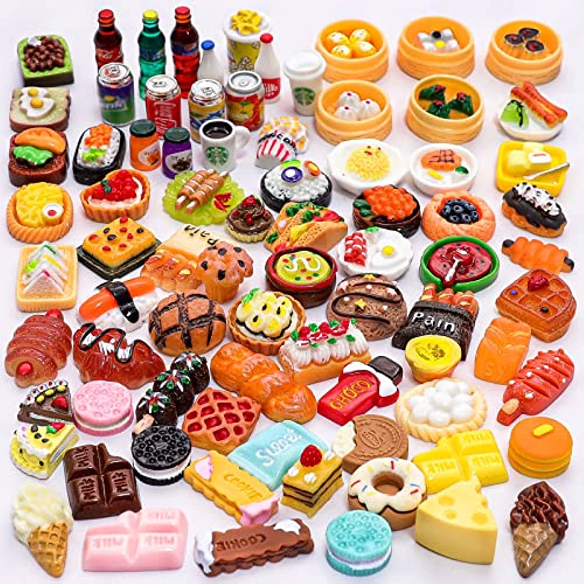 100pcs Mini Food Statue Kitchen Cooking Game Accessories Dollhouse