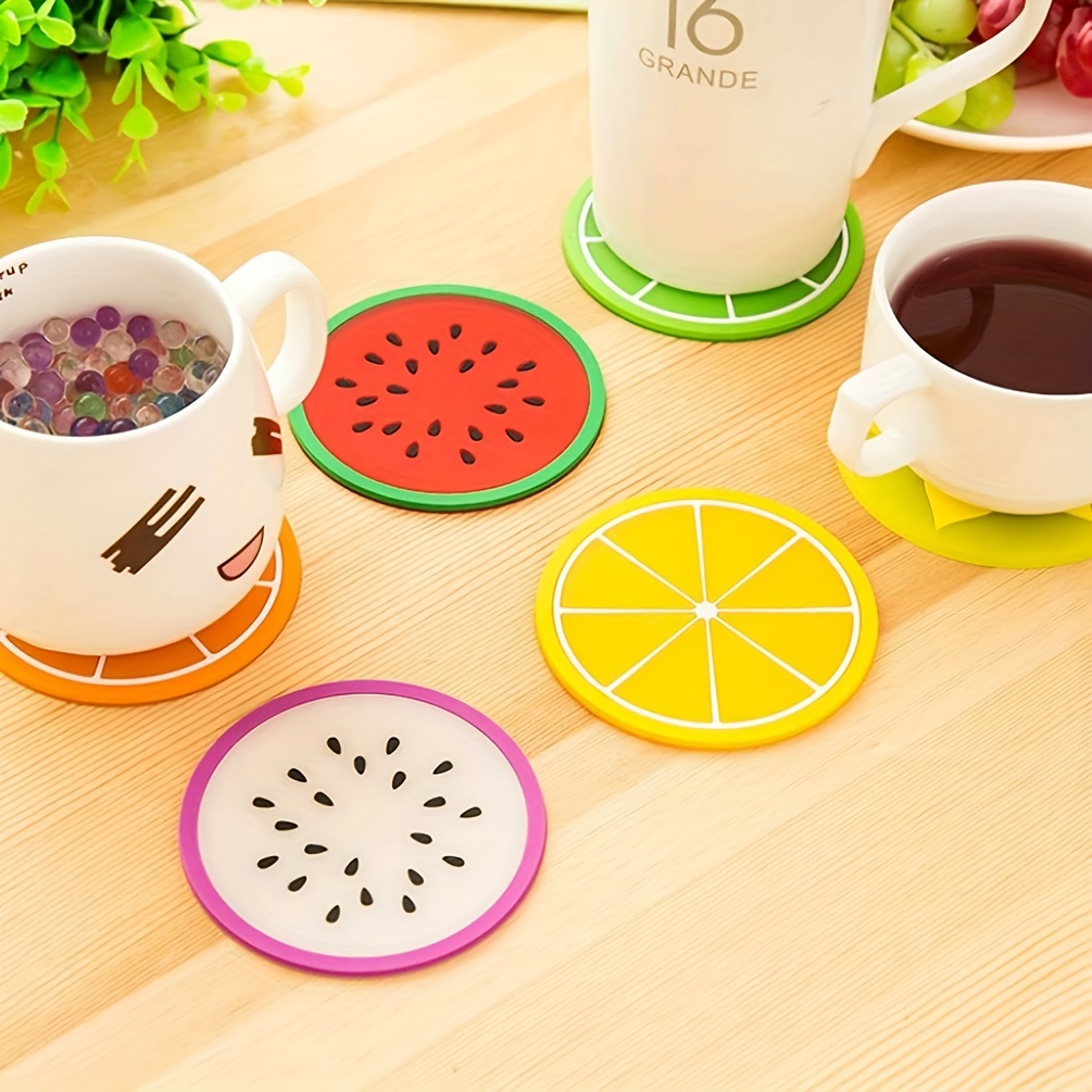 10pcs, Round Felt Coasters, Dining Table Protector Pad, Heat Resistant Cup  Mat, Coffee Tea Hot Drink Mug Placemat, Room Supplies, Kitchen Accessories