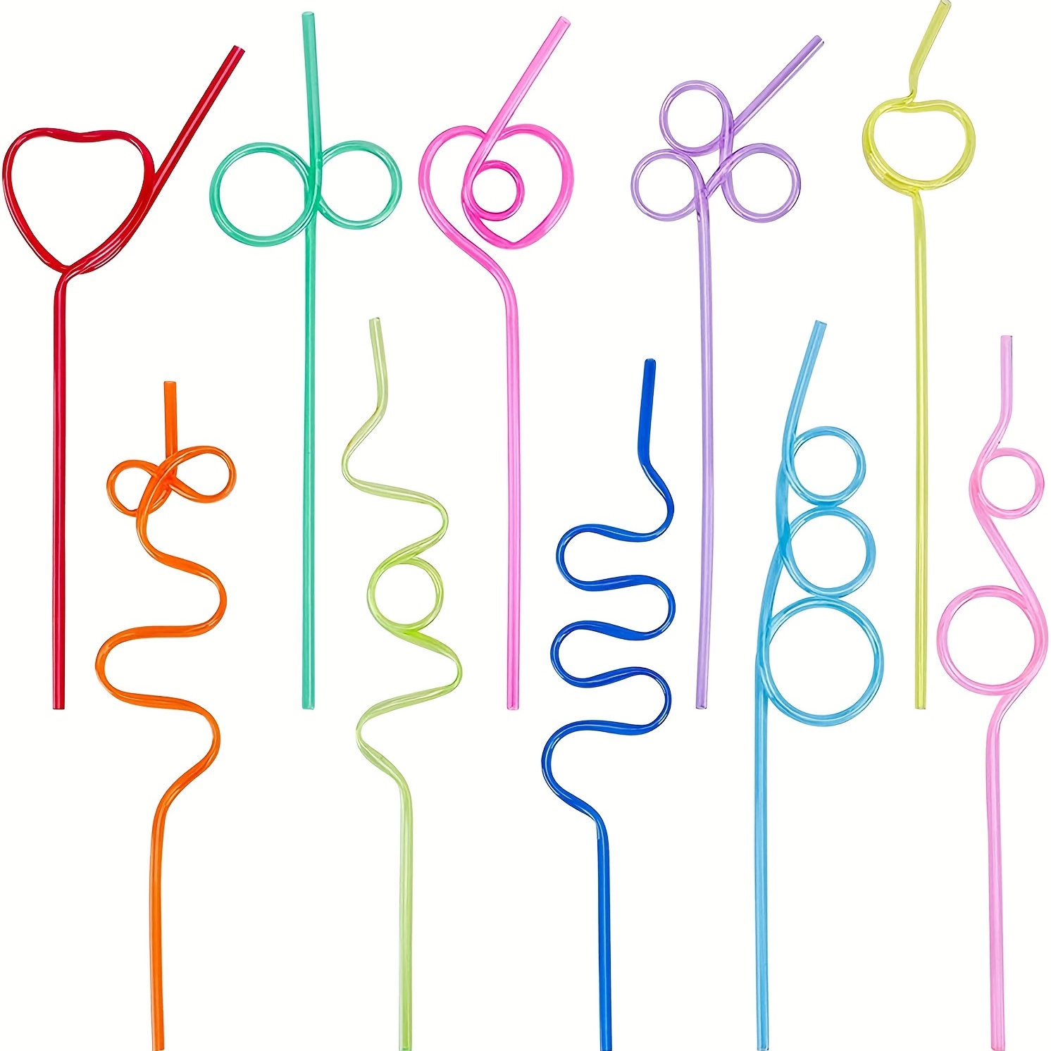  12-Pk Crazy Straws for Kids Silly Straws for Kids Plastic Straws  Reusable Drinking Straws Reusable Plastic Straws Plastic Reusable Straws  for Kids Reusable Straws Hard Plastic Straws Party Straws : Everything