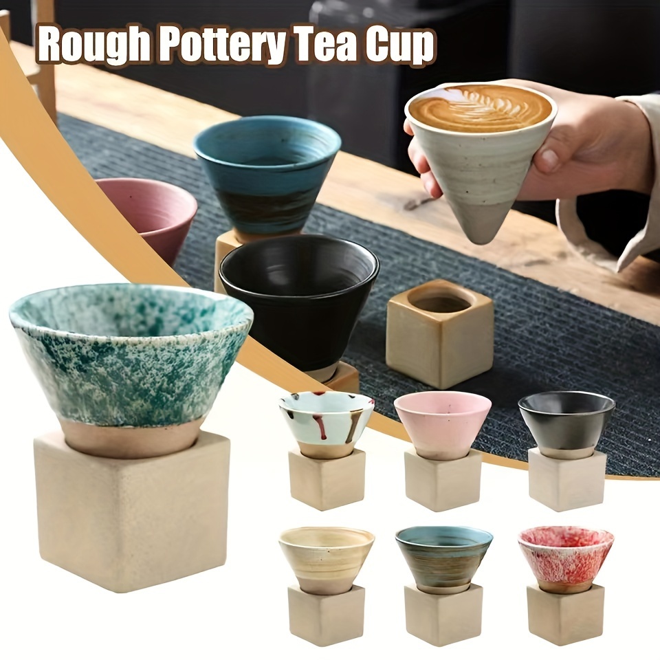 Modern Cone Cup and Saucer Set Espresso Tea Milk Coffee Latte Unique  Drinkware
