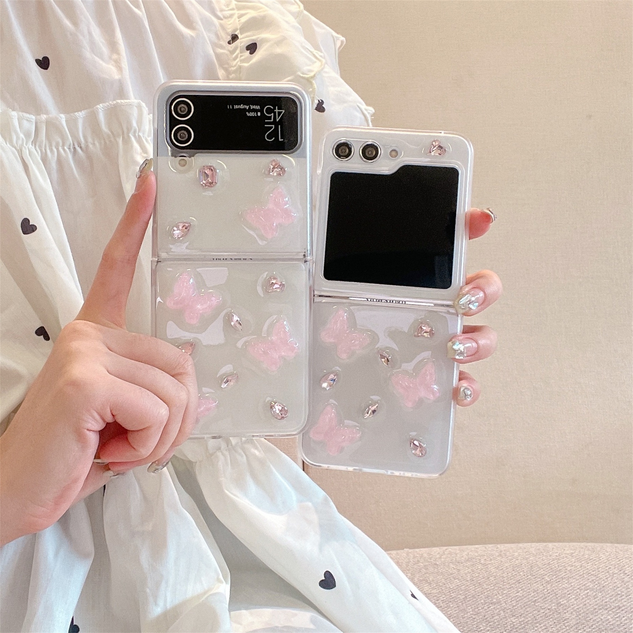 Korean Elegant Patterns Phone Case for Samsung Galaxy Z Flip 3 