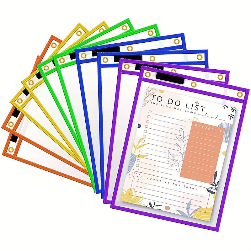 Transparent Dry Erase Pockets Plastic Writting Dry Erase - Temu