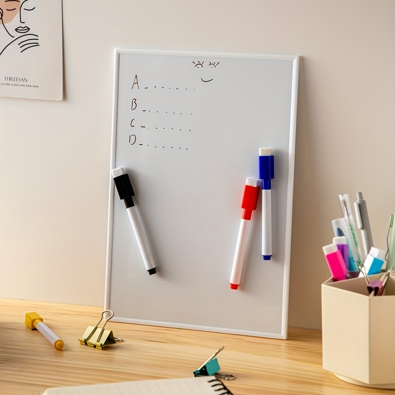 Desk Dry Erase Board with Erasable Marker | White, Black, Clear Acrylic  Whiteboard Surface | Angled Writing Tablet | Personal Organizer with Daily