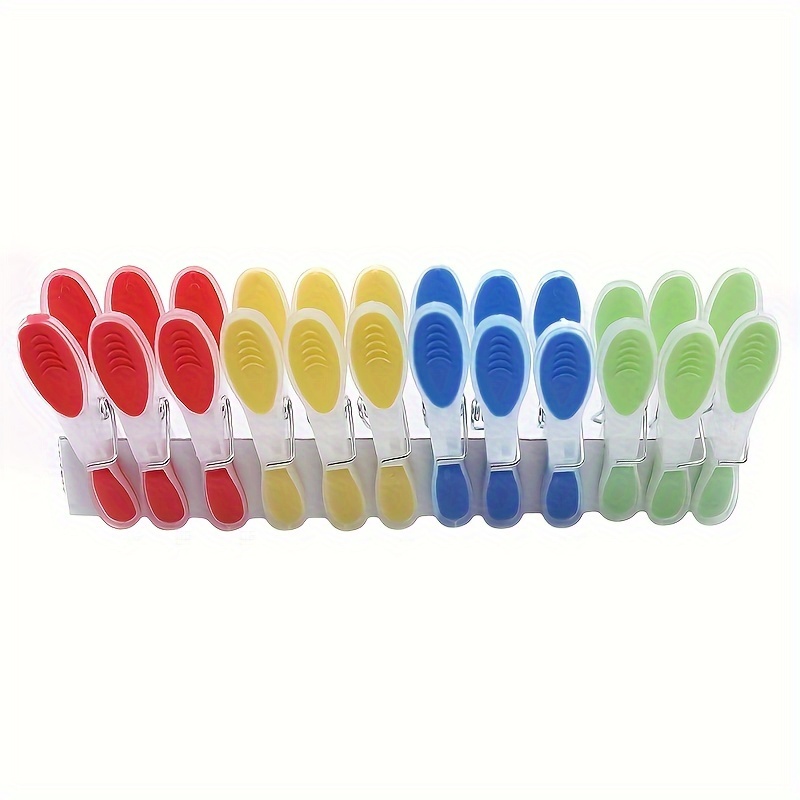 Multi-Coloured Plastic Clothes Pegs - With Soft Grip