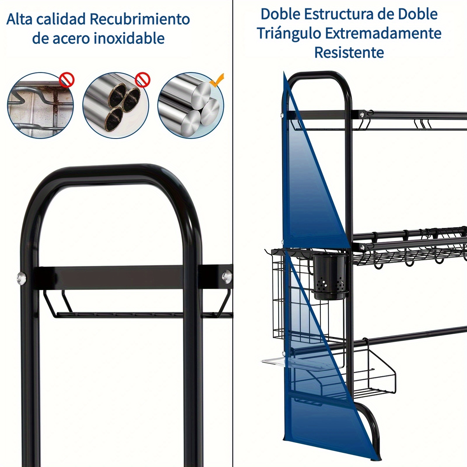 Escurridor de Trastes Acero Inoxidable para Mostrador de Cocina regalo