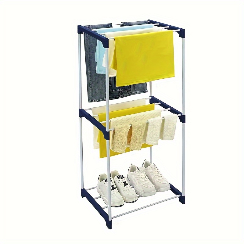 Toalleros de pie para baño, soporte organizador de toallas de metal con  estante de almacenamiento, estante