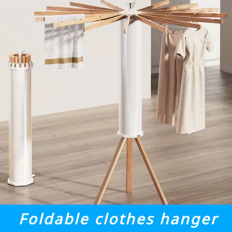 1pc 20-hook Wooden Hat Hanger, Clothes Drying Rack For Underwear, Ties,  Camisoles, Scarves, Belts, Household Storage Organizer For Bathroom,  Bedroom