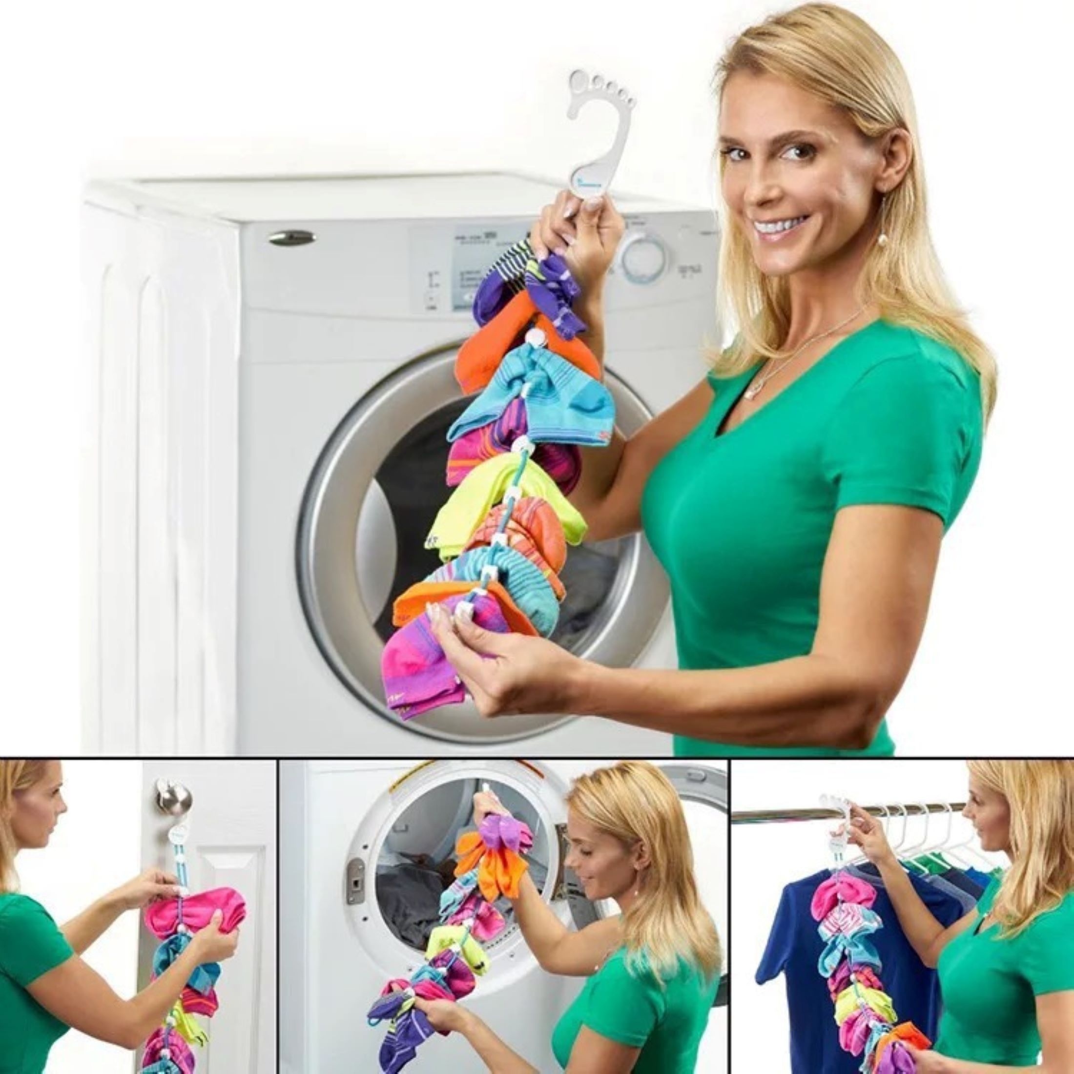 Sock Snaps - Socks Washing Machine Locks - Sock Clips for Washing Machine and Dryer, Socks Organizer for Closet & Sock Keeper - Easy-to-Use Laundry