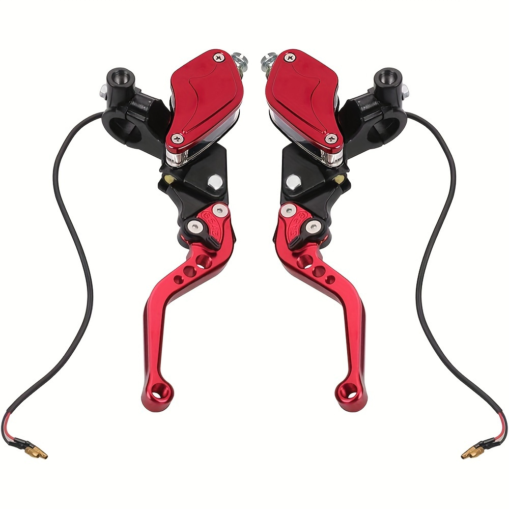 1 paire 7/8(22mm) universel moto frein embrayage maître-cylindre réservoir leviers  levier d'embrayage de frein(rouge) : : Auto et Moto