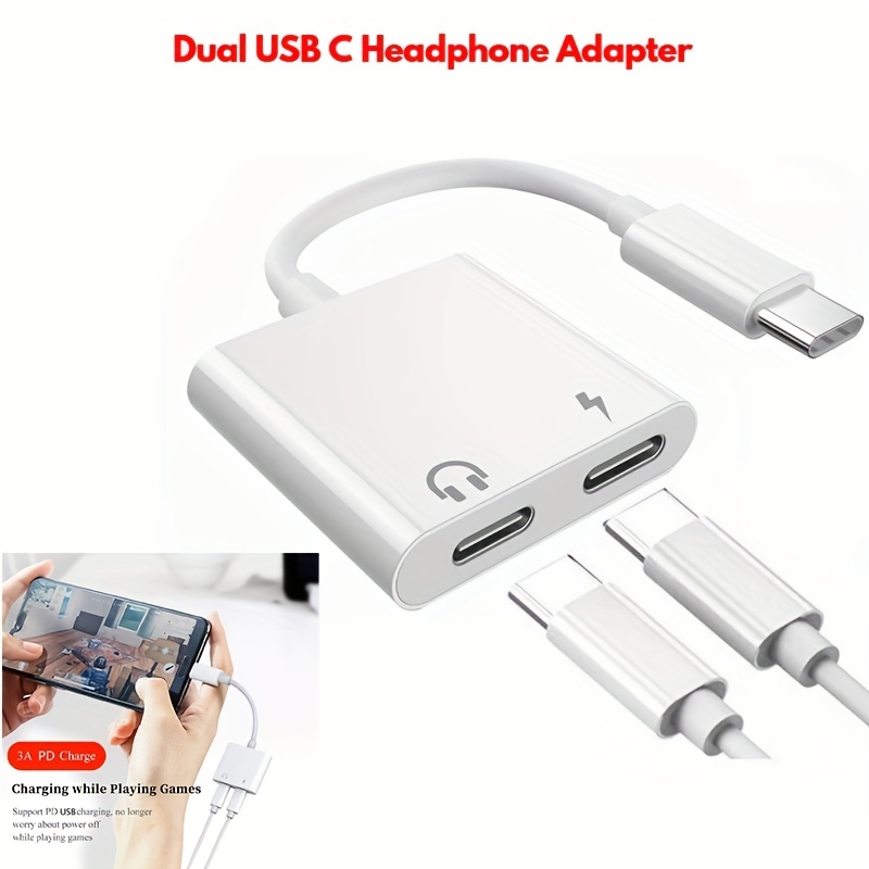 ESR Upgraded 2-in-1 USB-C PD Headphone Jack Adapter, Type C to 3.5mm Audio  and Charger Adapter, for Aux, Stereo, Earphones, Headset, Compatible with  iPad Pro 2018, Galaxy S20/S10/Note10, Pixel 3/4 