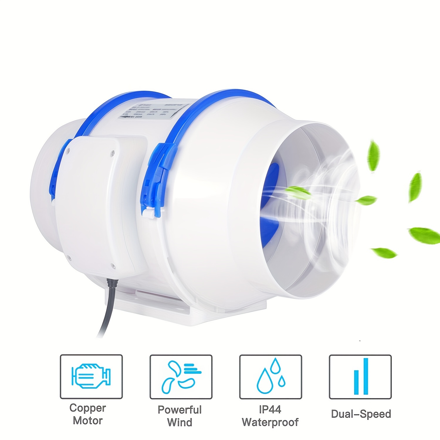 Ventilador de escape de tubo en línea silencioso para el hogar