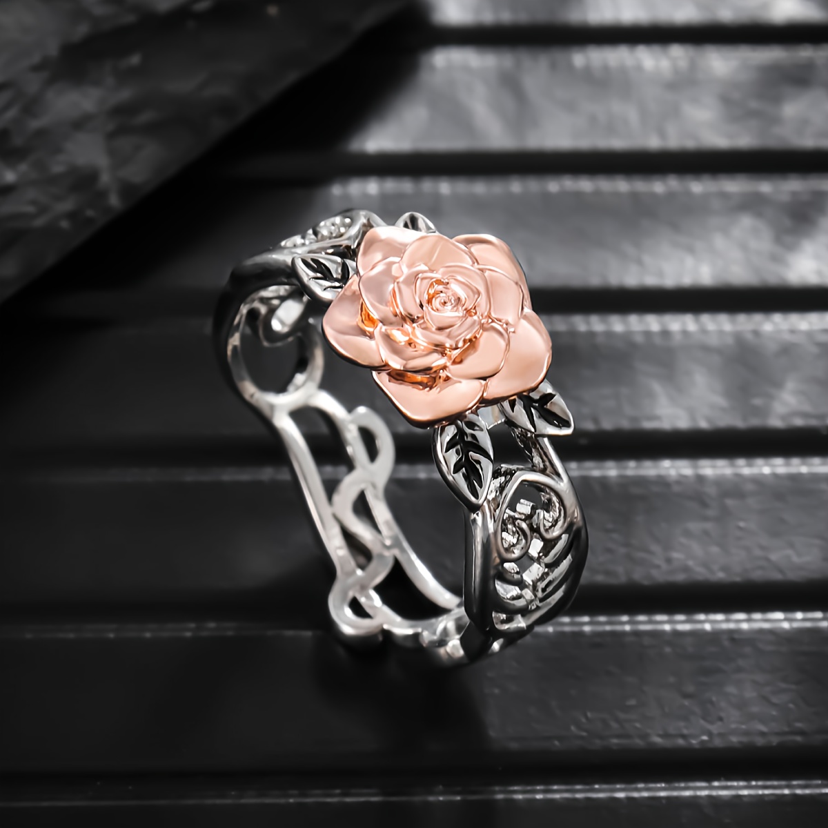 Rose on sale shaped rings