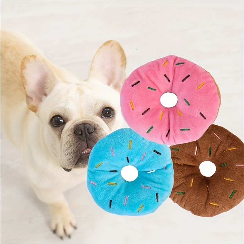 Donut Dog Toy Sound Toys Grinding Tooth Relief Dog Toys Outside Dog for Aggressive Chewers Large Breed Dog Plush Large Pack Calming Dog for Large Dogs