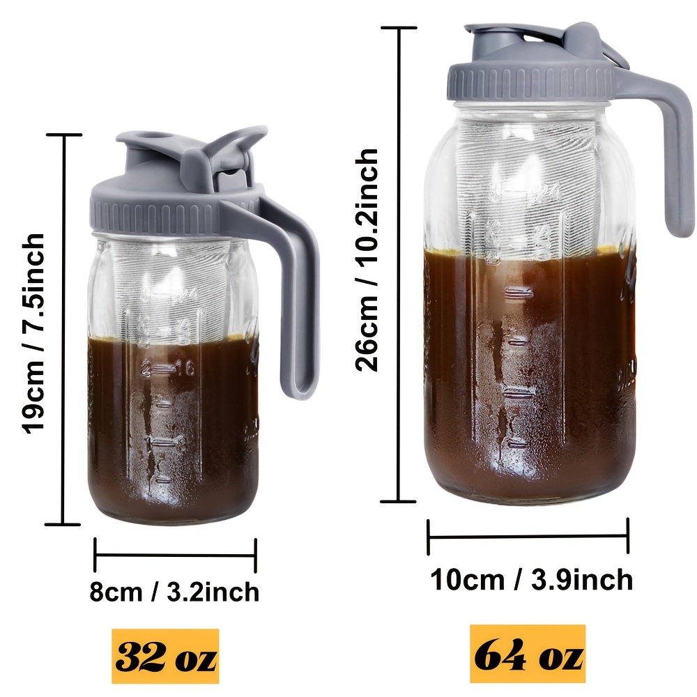 County Line Kitchen - Cold Brew Mason Jar iced Coffee Maker, Durable  Glass