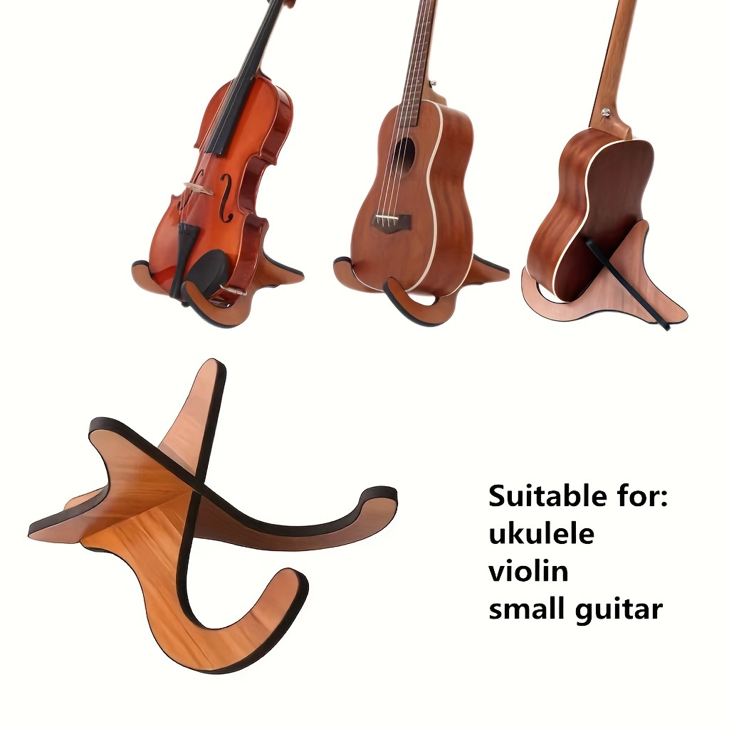 Support pour ukulélé, violon, guitare en bois avec support pour archet,  pliable
