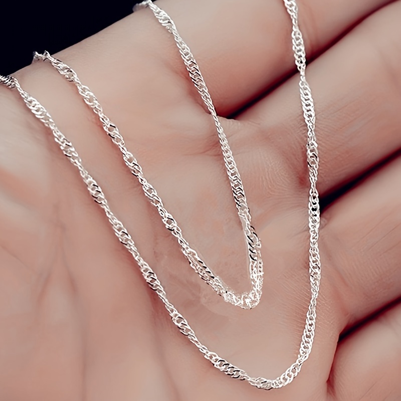 Unisex Elongated Box Style in 316L Stainless Steel Chain Necklace 20”
