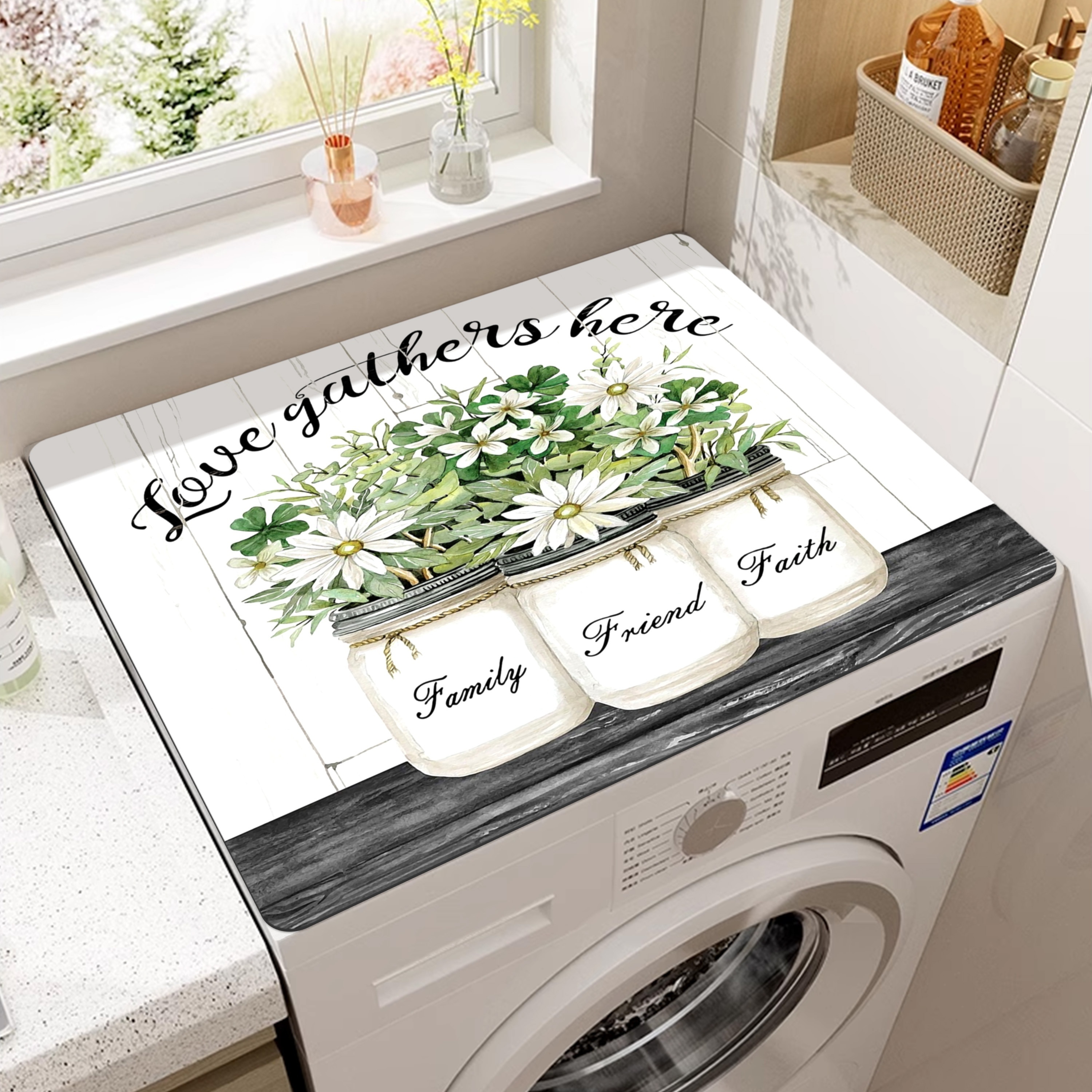 Laundry Loads Of Fun Machine Cover Dryer Top Covers Anti-Slip Fridge Dust  Cover, Roller Washing Machine Top Cover Load