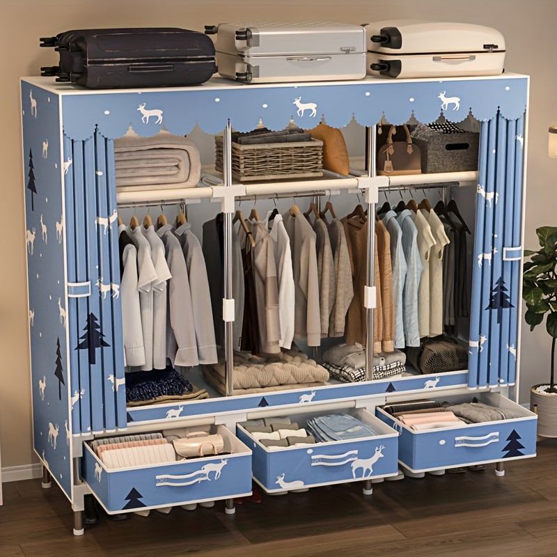 Organizador de tela para armario, armario Modular plegable para ropa,  almacenamiento de abrigos, resistente al polvo para el hogar - AliExpress