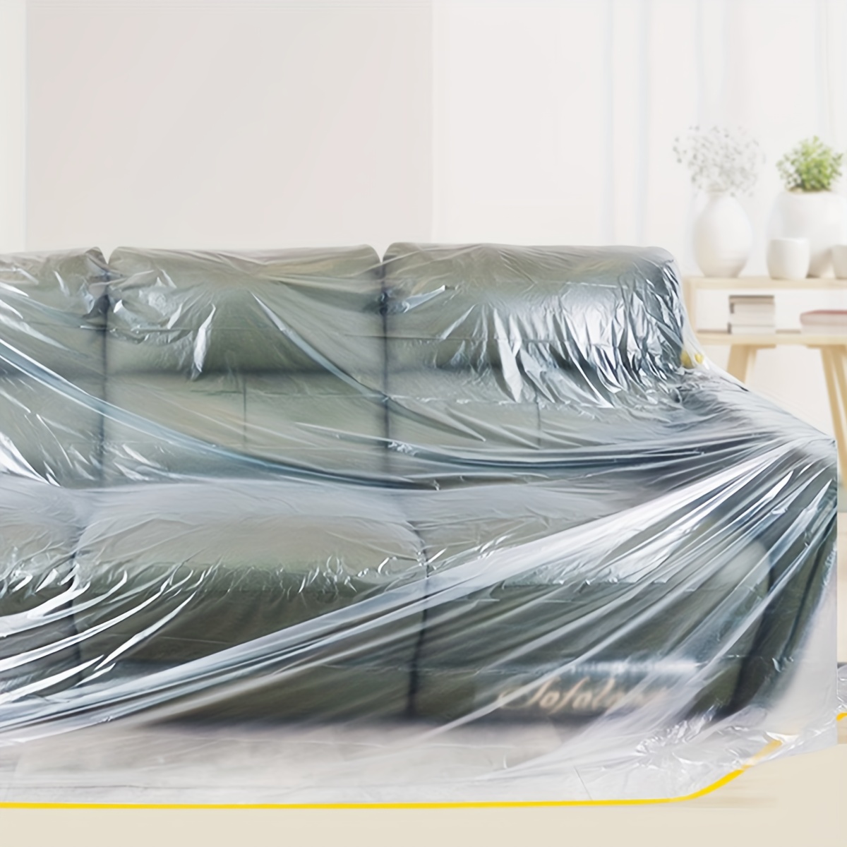 Plastic Furniture Covers for Moving - Heavy-Duty Couch Cover for Sofa,  Waterproof & Dustproof Clear Moving Bags for Renovation, Wrap or Storage 