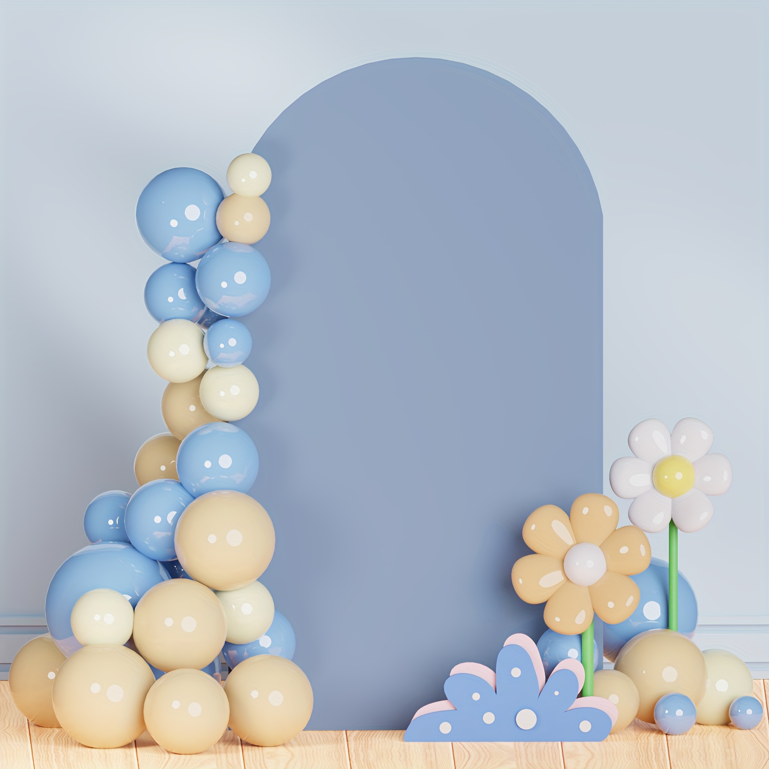 Pure White Solid White Birthday Party Arch Wall Covers