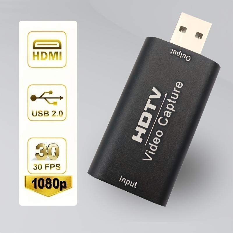  Tarjeta de video HDMI de captura USB, transmisión en vivo y  grabación, HDMI a USB Dongle Full HD 1080P Transmisión en vivo Video Game  Grabber Converter : Electrónica