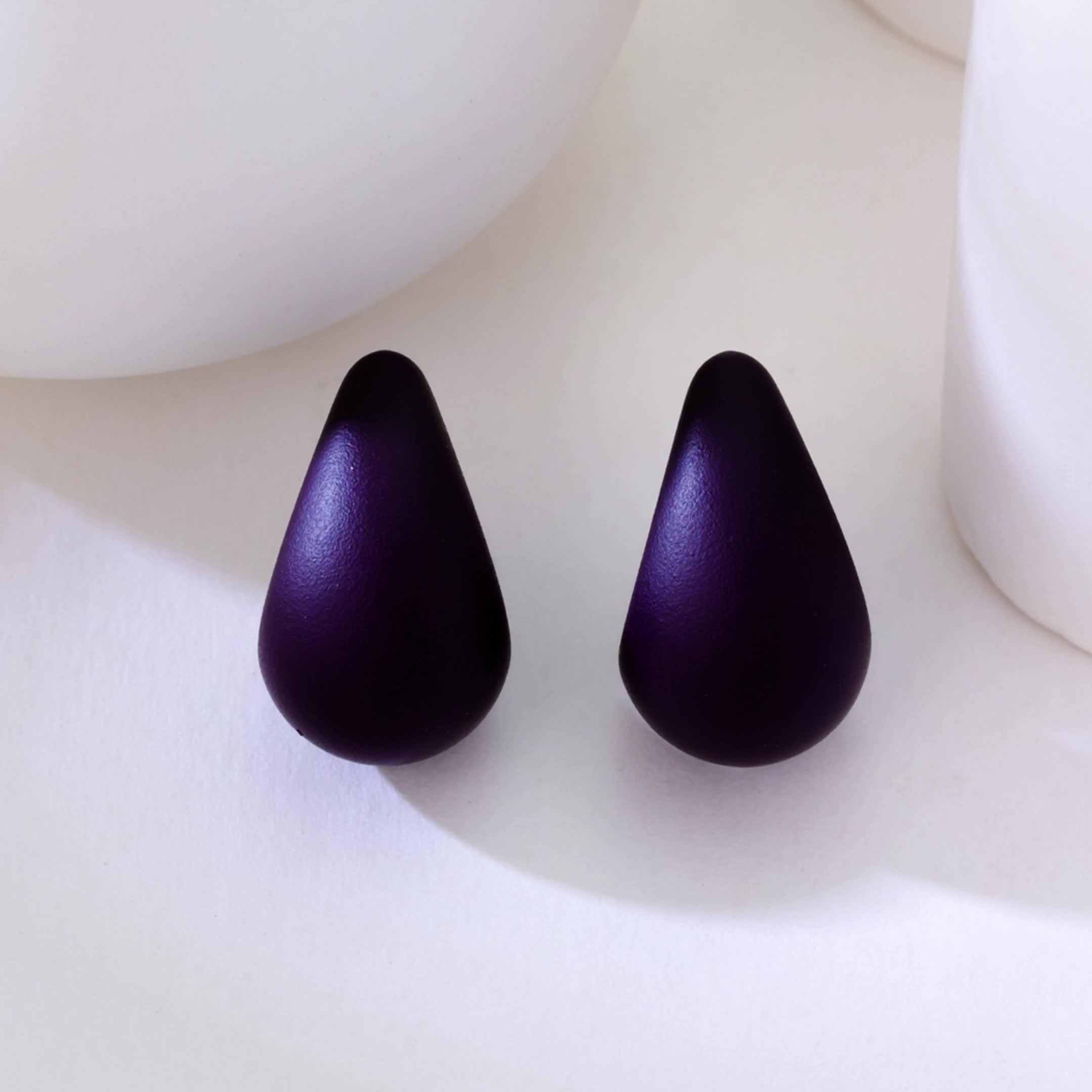 12pcs Water Drop Earrings Set Stainless Steel Earring Post Plastic Ball Shape