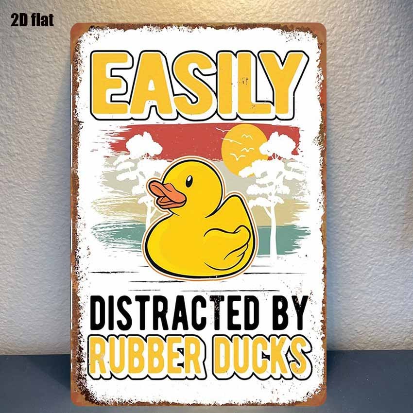 TEMU 2d Flat, [2d Flat] 1pc By Ducks Quirky Floating Classic Duck Wall Hanging Iron Plaque Perfect For Home Or Garden Decor Hanging Plaque Durable