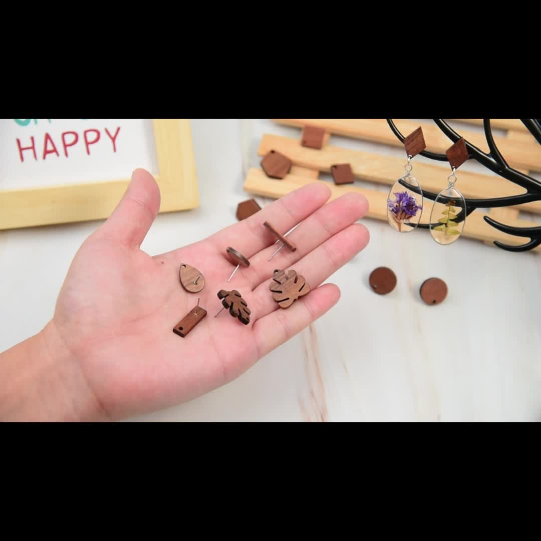 160Pcs Wood Stud Earring Posts with Loop Wooden Earrings Studs for Jewelry  Making Earring Findings Earring Pin Studs Wooden Earring Posts with Ear