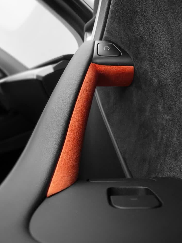  Alcantara - Adhesivo para volante de automóvil, antideslizante,  para volver a las calcomanías estándar para Tesla Model 3, Y S (azul  naranja) : Automotriz