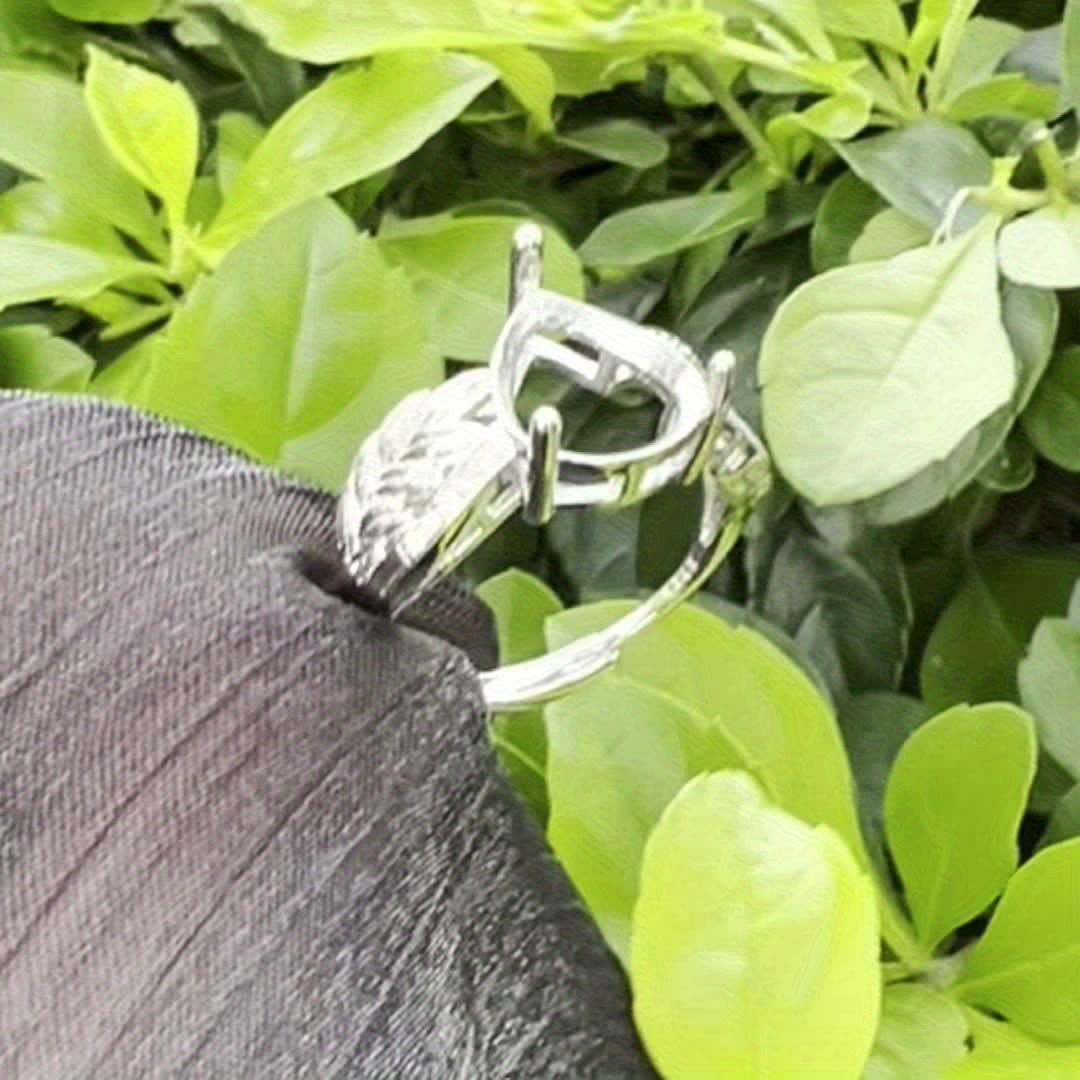 925 Silver Adjustable Ring w/Pendant 5A CZ DIY Charm Birthdays Weddings