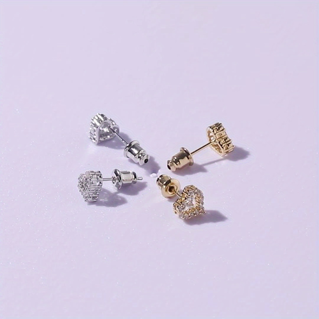European Style Heart Shaped Copper Dangle Earrings for Ladies