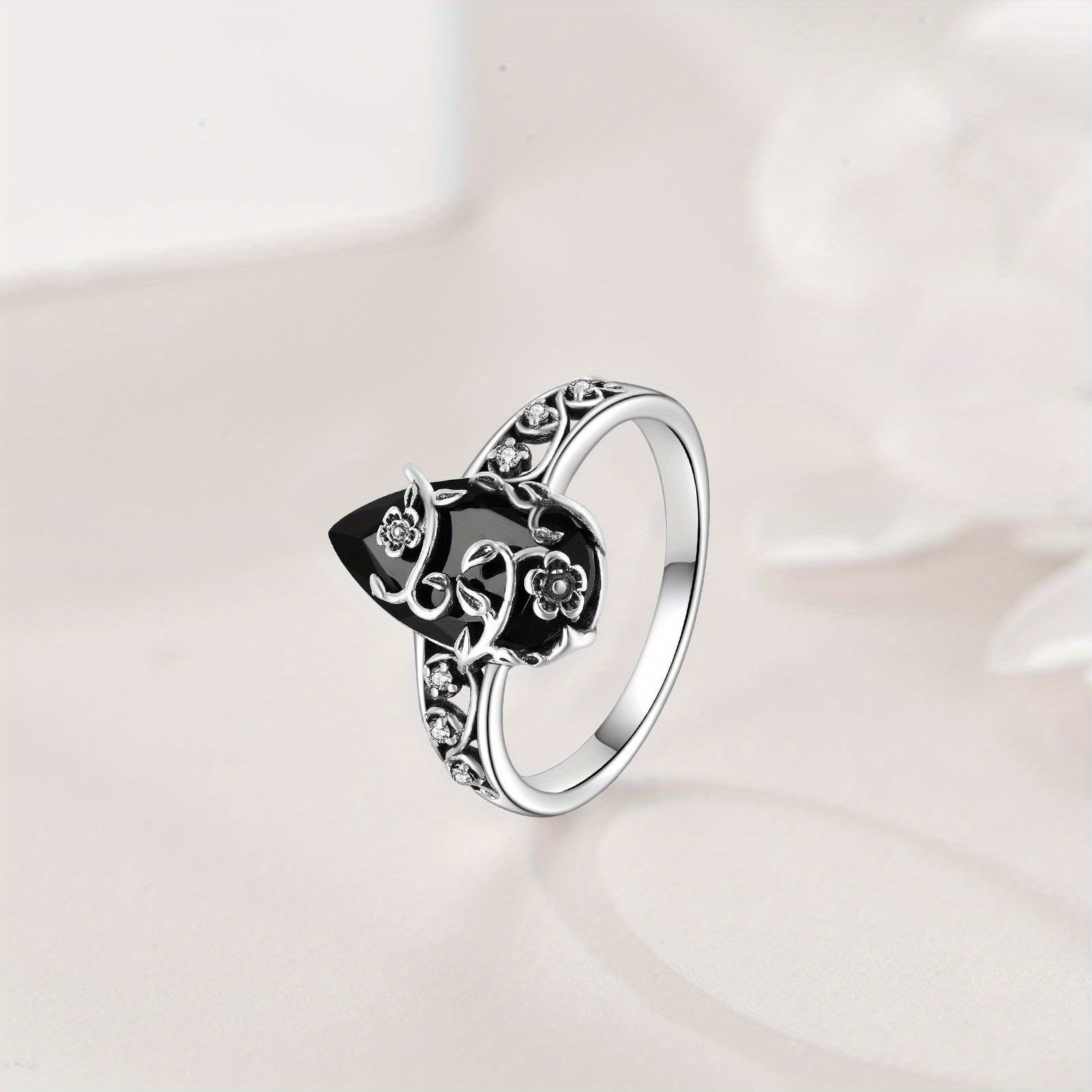 Vintage Flower Ring Sterling Silver Ring