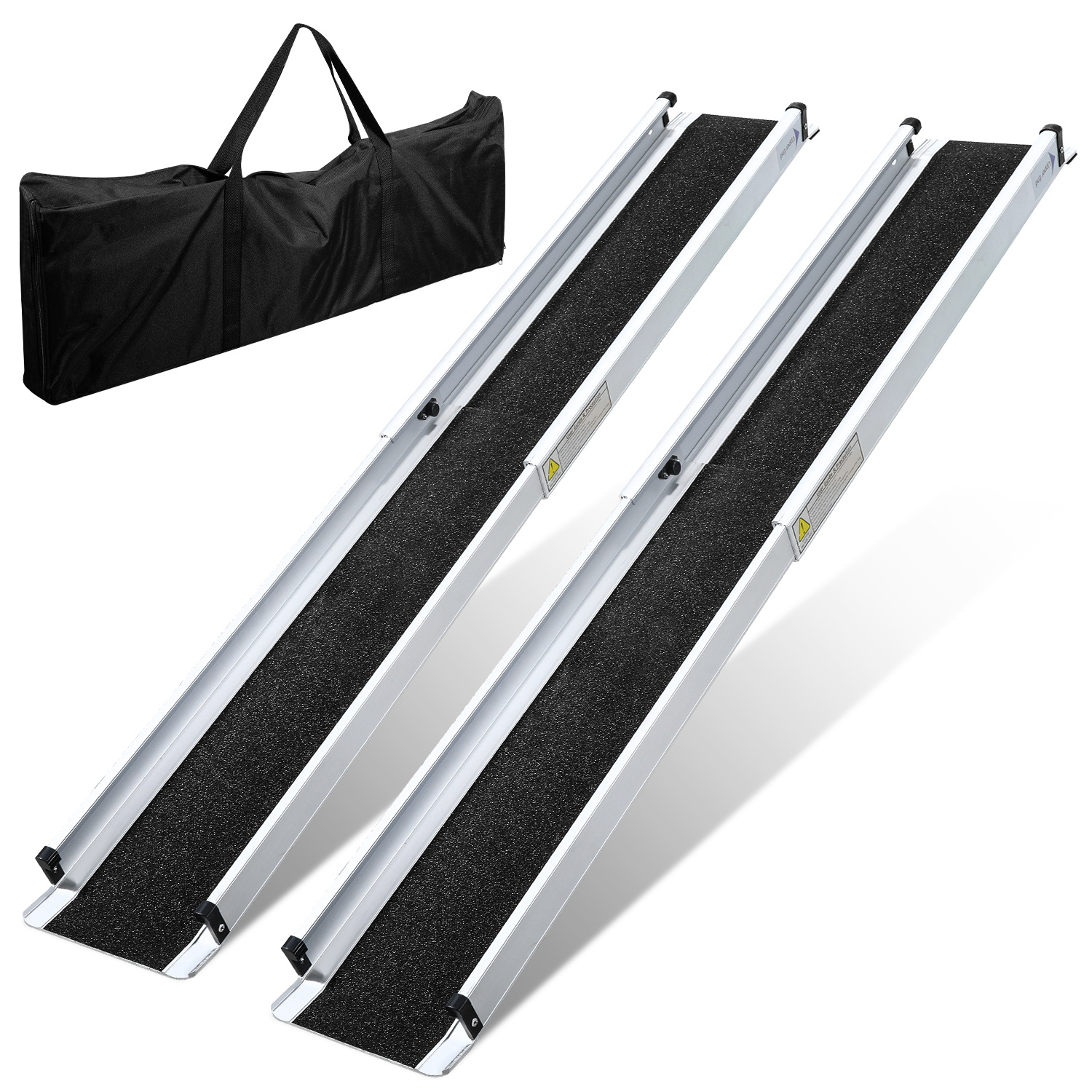 Sonnewelt 2pcs Telescopic Wheelchair Ramp, Load Capacity 300 Kg, 105-183 Cm, Aluminum Ramp, Non-slip Telescopic Ramp With Storage Bag, Suitable For Wheelchairs, Stairs, Bicycles And Pets.