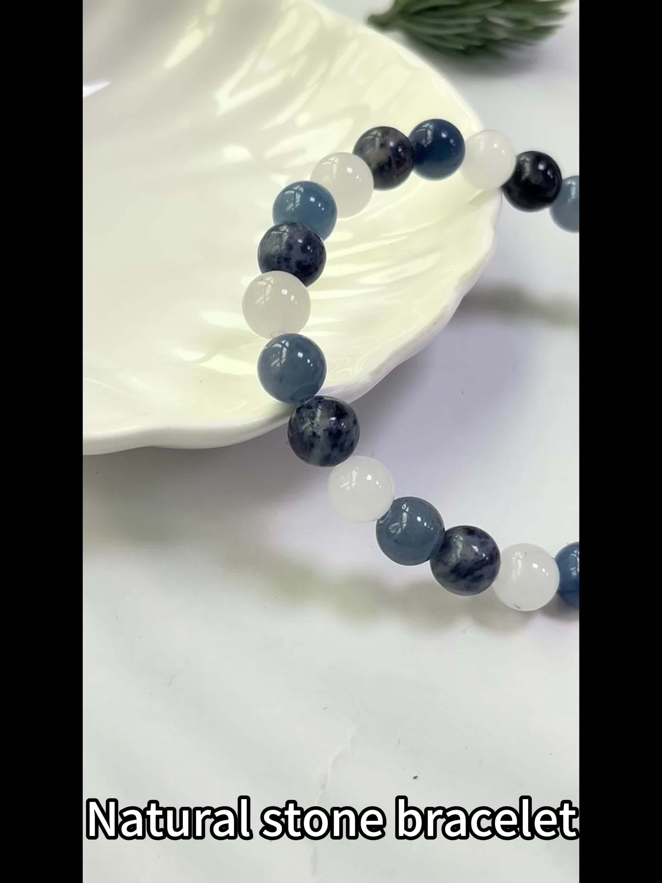 Handcrafted Calming Bracelet Moonstone Sodalite Angelite Beads