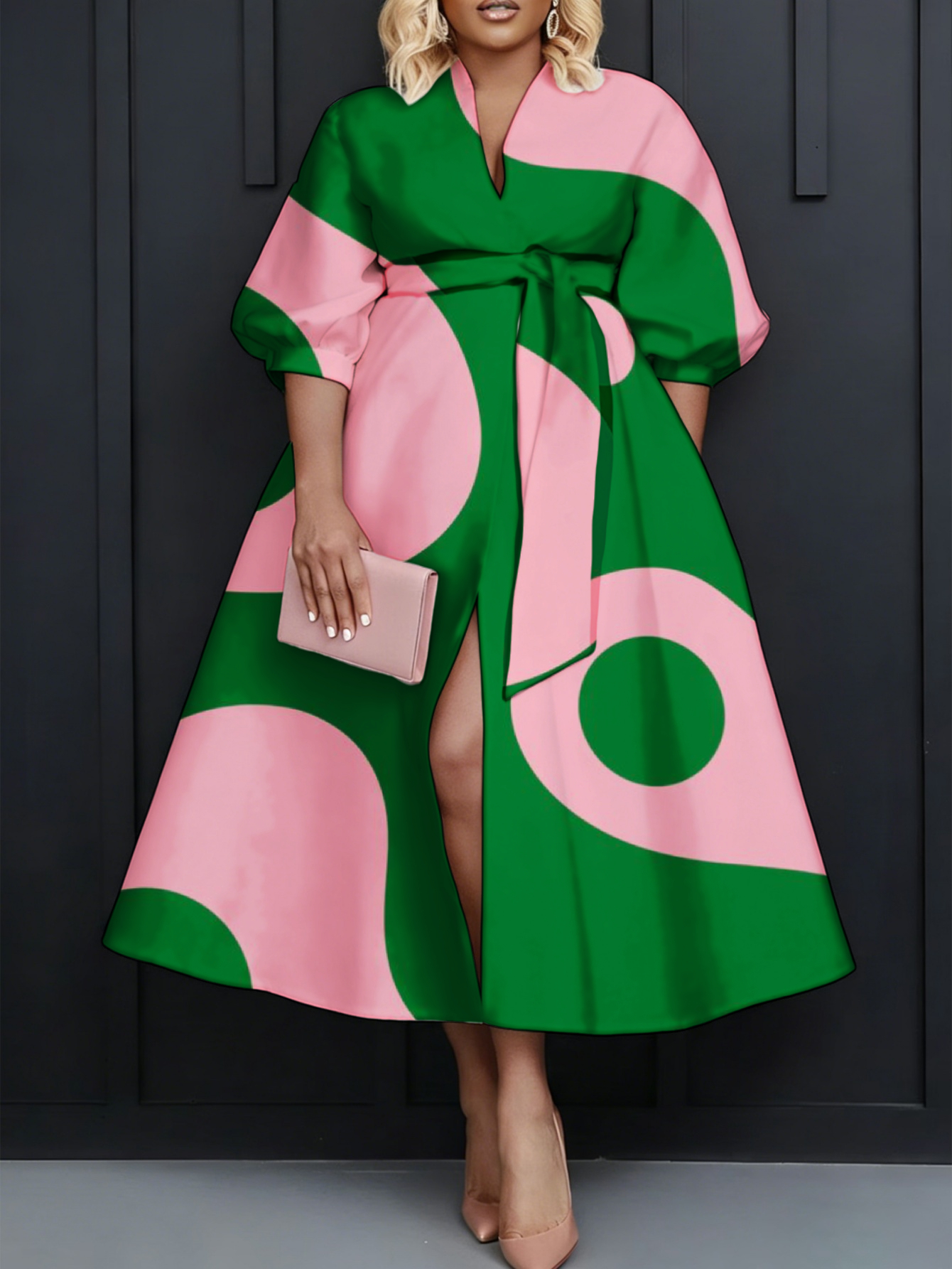 pink and green dresses for women sold on Temu United States