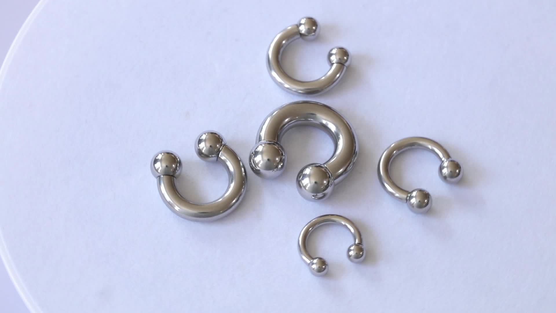 Pa Ring Ear Gauge Circular Barbells Horseshoe Ear Piercing - Temu