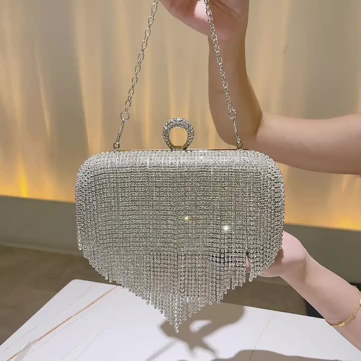 Bolsa Bolsos de mano de noche para mujer con diamantes de imitación a la  moda, bolsos de mano de cri Tmvgtek Para estrenar