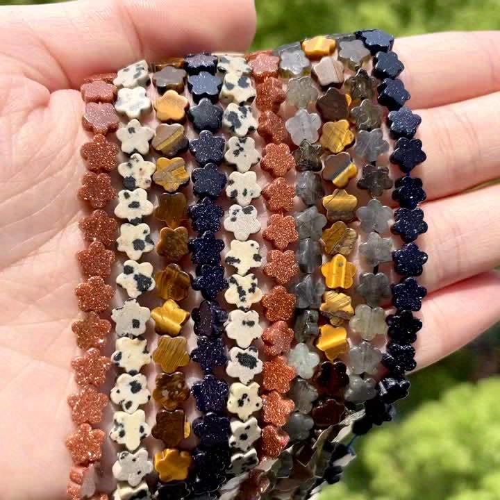 Golden Sandstone Flower Beads for Jewelry Making